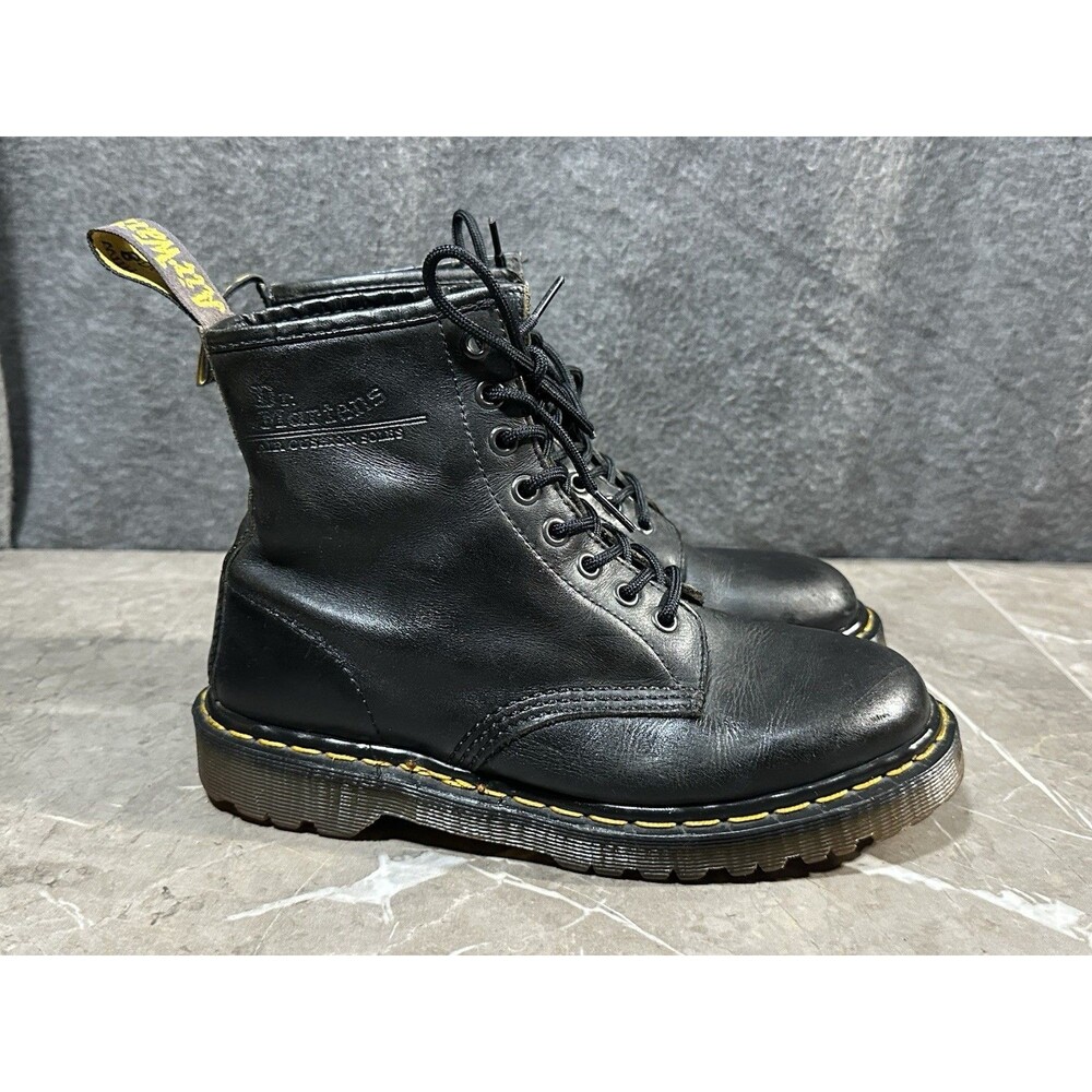 VTG Dr. Martens  Smooth Leather Lace-up Boots Black Women's Size 8 AW004 England